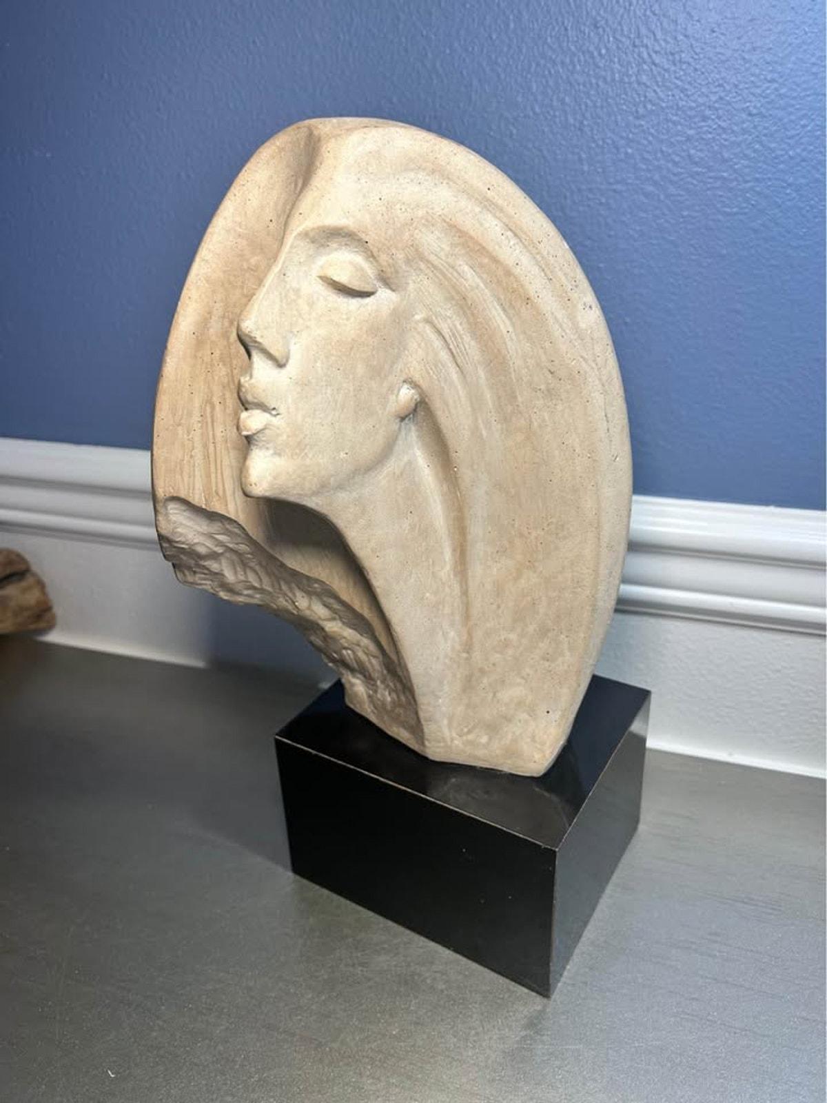 Austin Prod Inc. 1980 Female Face Sculpture - "Serenity" by Peter Feher
