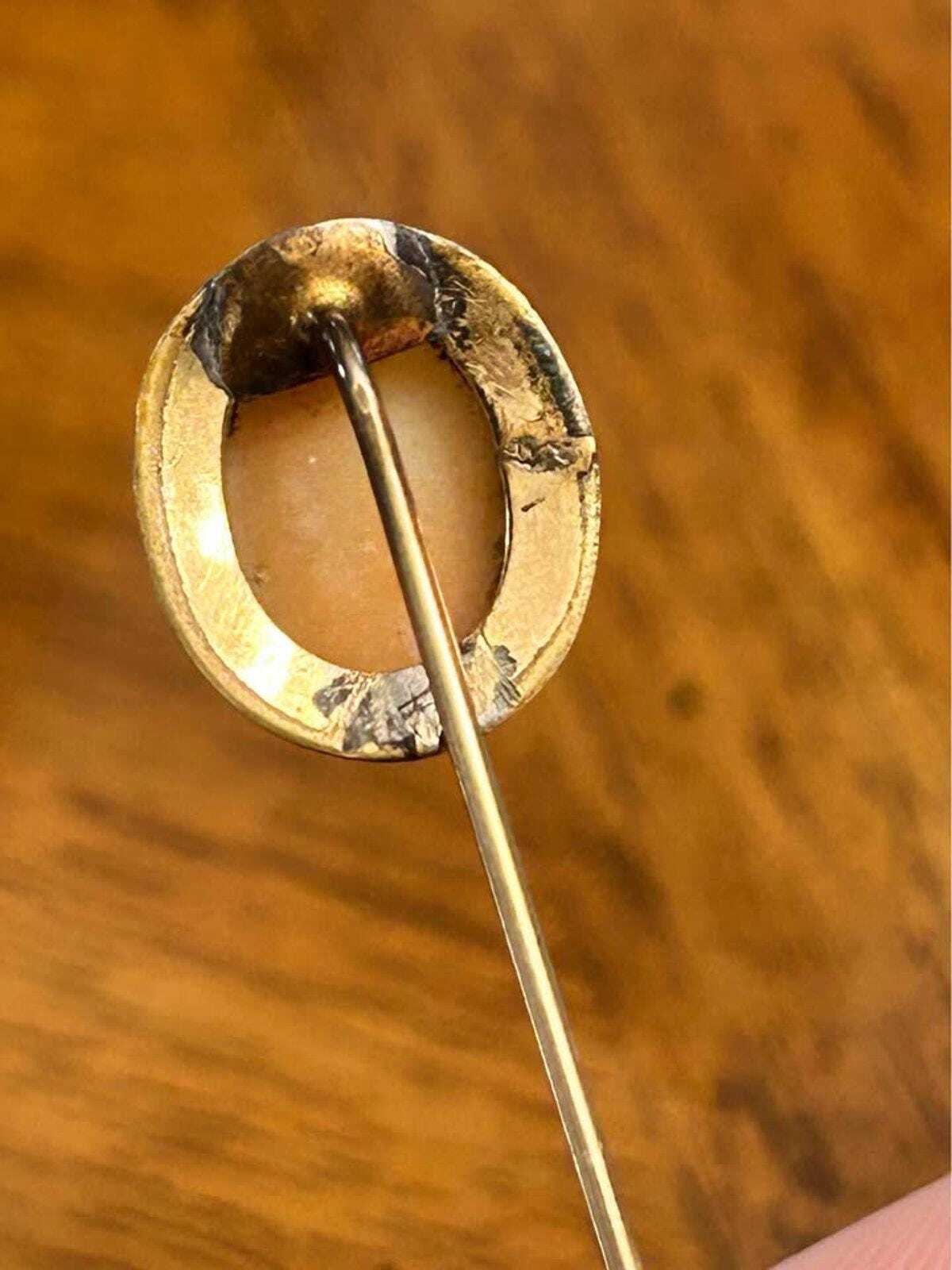 Antique Victorian Rebecca at the Well Scenic Cameo Stick Pin