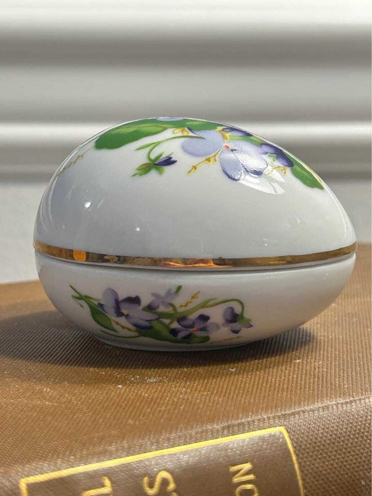 The Danbury Mint Limited Edition Floral Porcelain Egg Trinket Boxes (1980-1981)