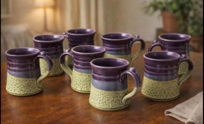 Tom Hudak Studio Pottery 10-Piece Service Set - Amethyst & Lichen Glaze