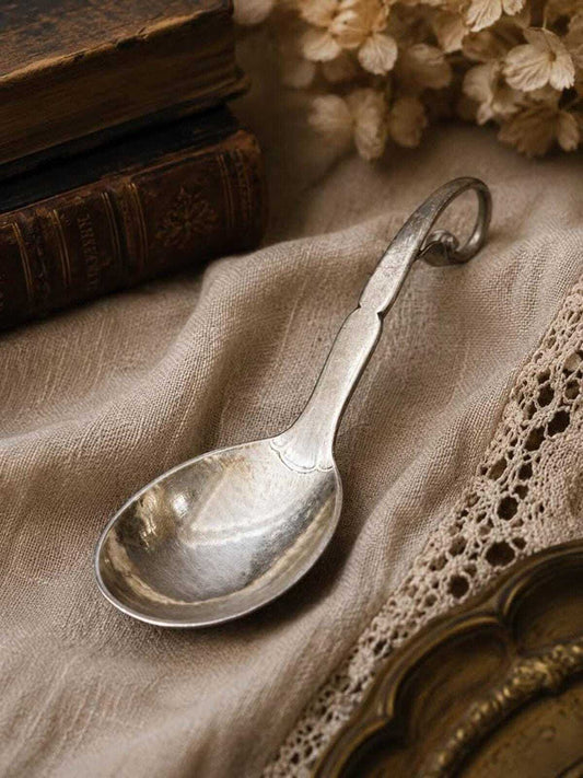 Vintage Georg Jensen Sterling Silver Blossom Pattern 41 Loop Handle Jam Spoon