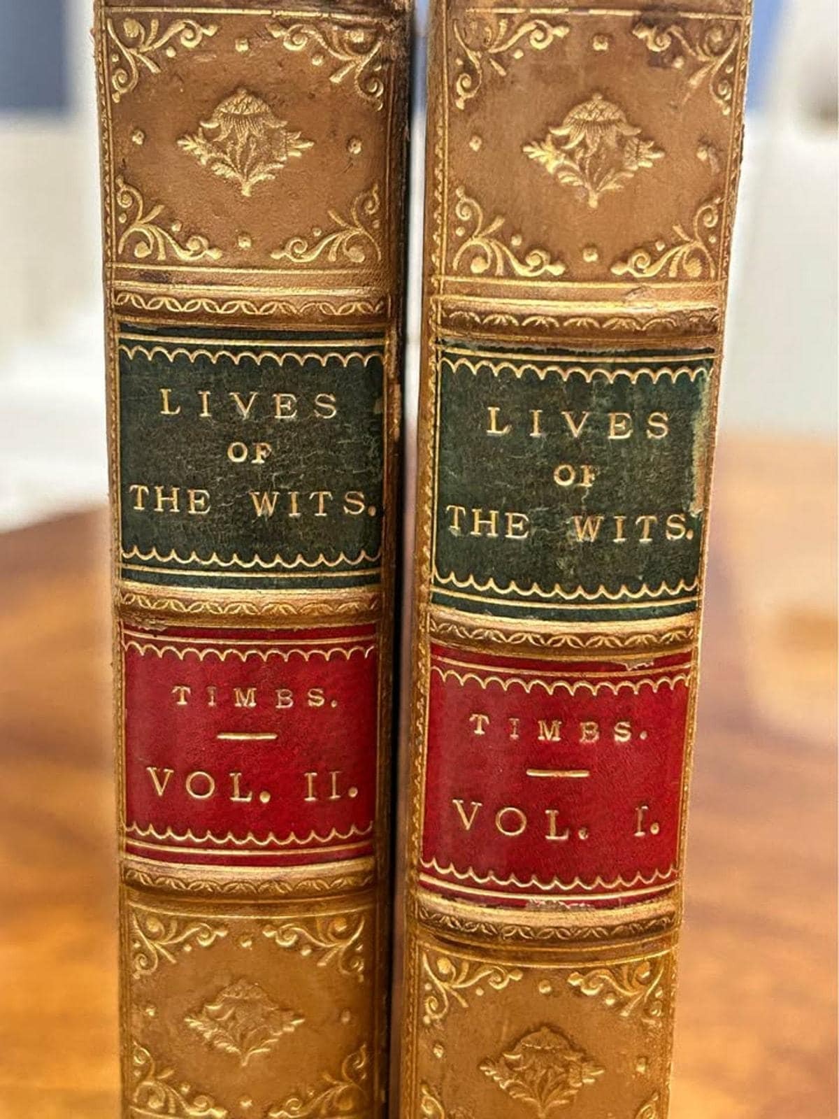 Antique 1862 Lives of Wits and Humourists by John Timbs, 2 Vol Set, Hendersyde Bookplate
