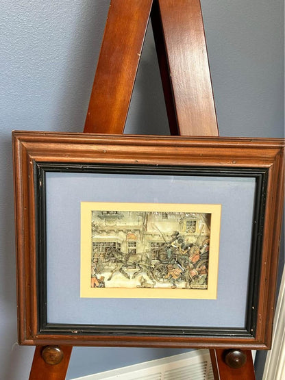 Vintage Anton Pieck 3D Shadow Box St. Nicolaas Winter Scene 1970s