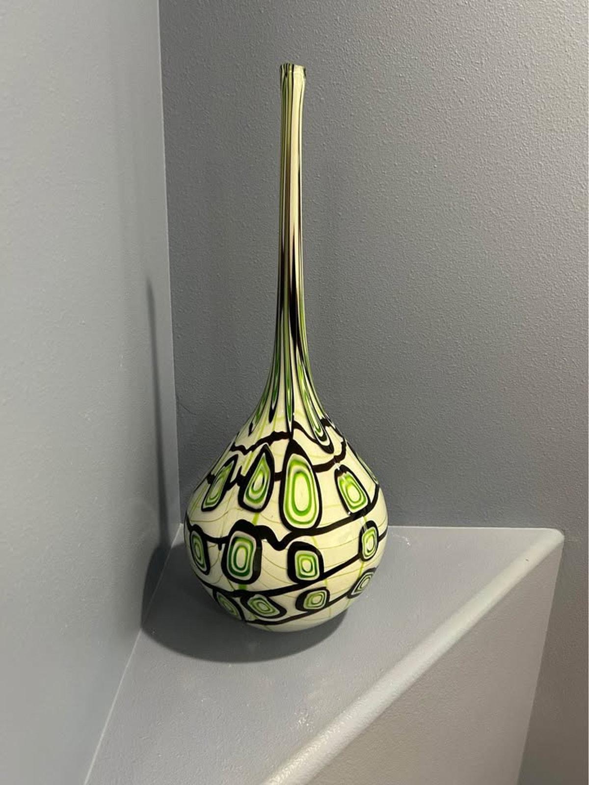 Large Mid-Century Style Art Glass Vase - 26.5"