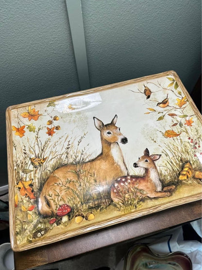 Susan Winget for Certified International "Nature’s Garden" Deer Platter