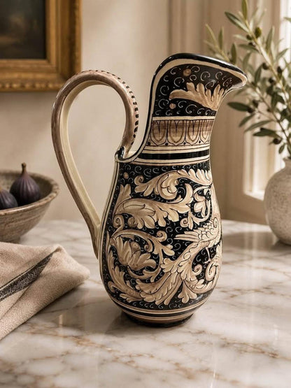 Large Vintage FIMA Deruta Majolica Hand Painted Italian Pitcher