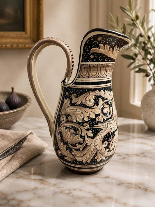 Large Vintage FIMA Deruta Majolica Hand Painted Italian Pitcher