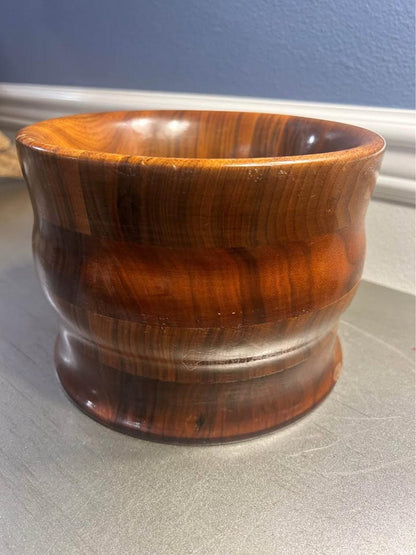 Mid Century Modern Hand Turned Danish Teak Sculptural Bowl - Heavy Weighted Base