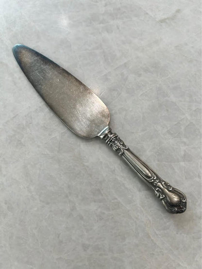 Antique Sterling Silver Ornate Pie and Cake Server Rococo Monogram