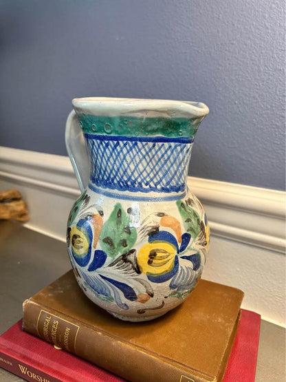 Gto. Mex. Hand-Painted Artisan Pitcher - Guanajuato Folk Art