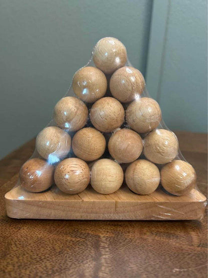 Vintage Mike Reilly Cannonball Puzzle | Geometric Wooden Brain Teaser, NOS