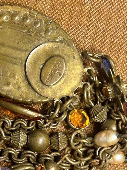 Sorrelli Vintage Multi-Strand Brass Bracelet with Austrian Crystals