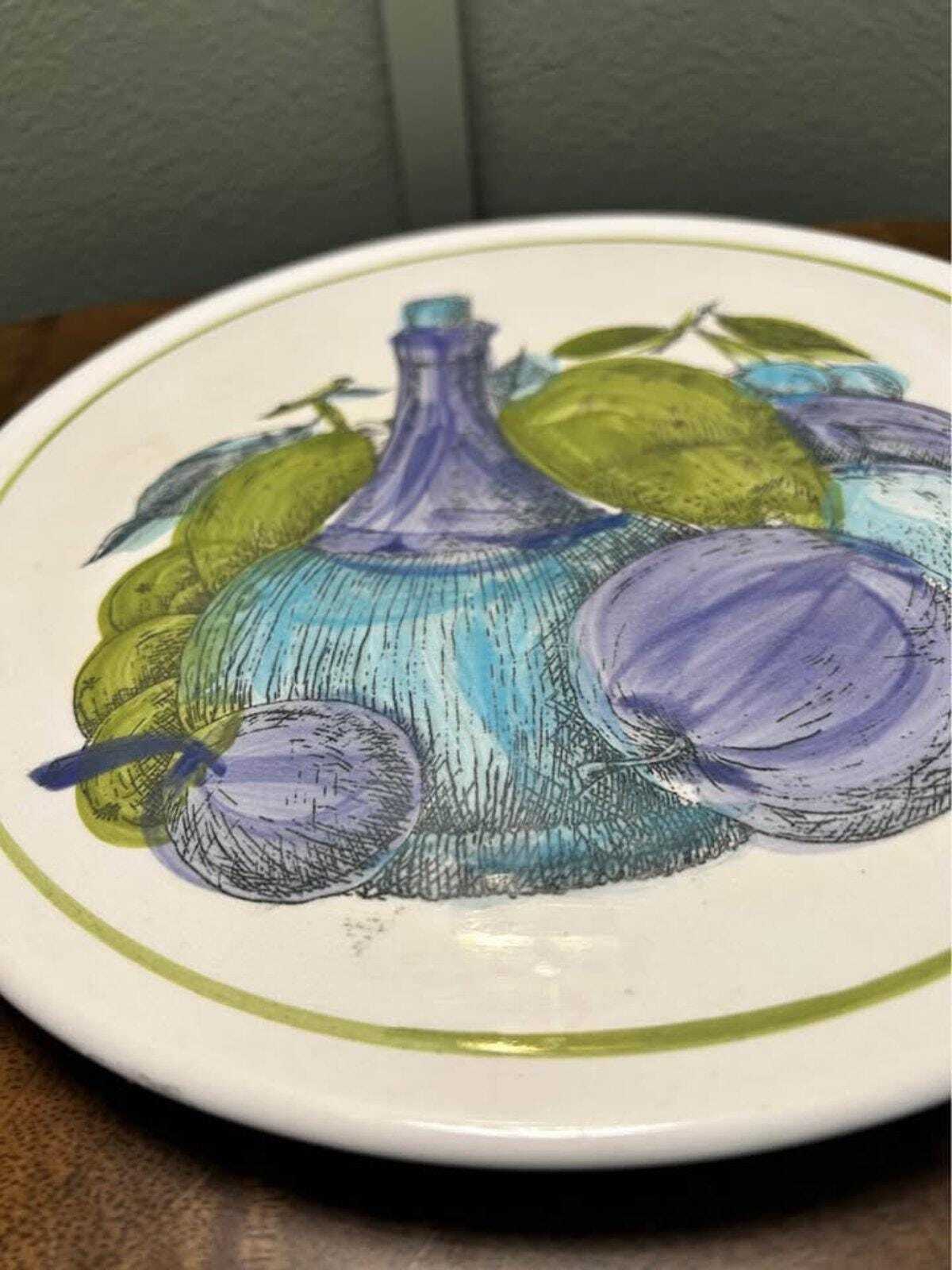 Shafford Ware Mid-Century Ironstone 10" Fruit & Bottle Plate
