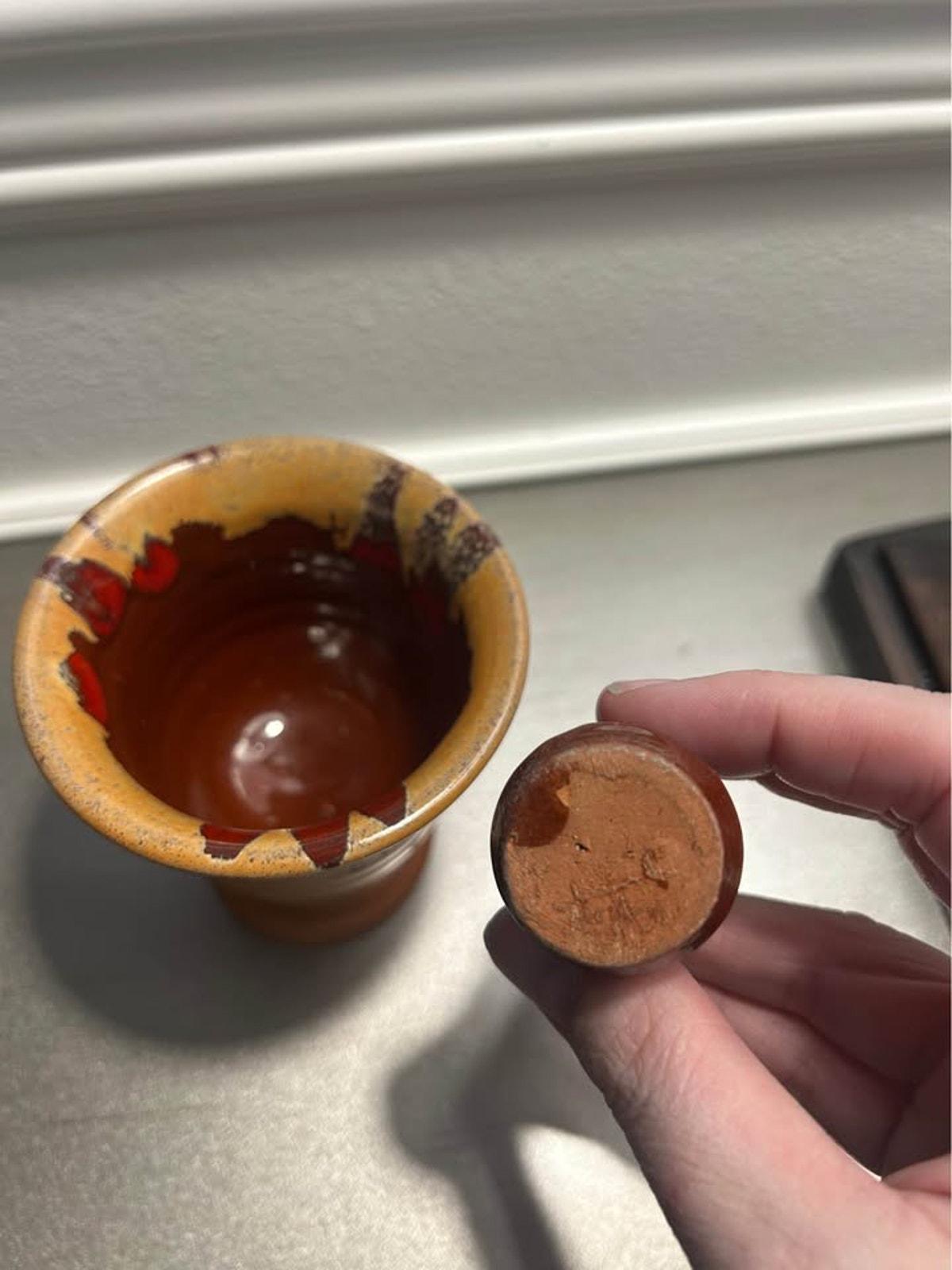 Vintage Handmade Greek Ceramic Mortar and Pestle | Signed Missolonghi Terracotta | Hellenic Folk Art Kitchenware