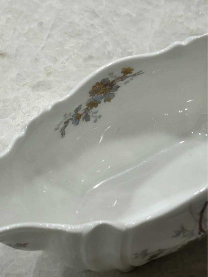 Antique A. Lanternier Limoges Porcelain Gravy Boat Floral Pattern