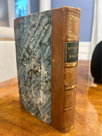 Antique 1833 Anecdotes of William Hogarth Book | J.B. Nichols | Half Leather Binding