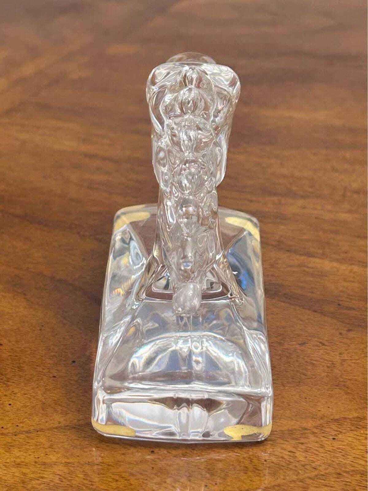 Vintage Sèvres France Clear Crystal Horse Head Sculpture Paperweight