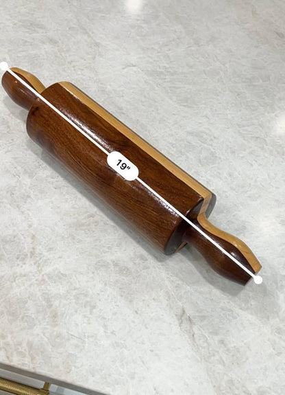 Artisan 19" Striped Walnut & Maple Hardwood Rolling Pin