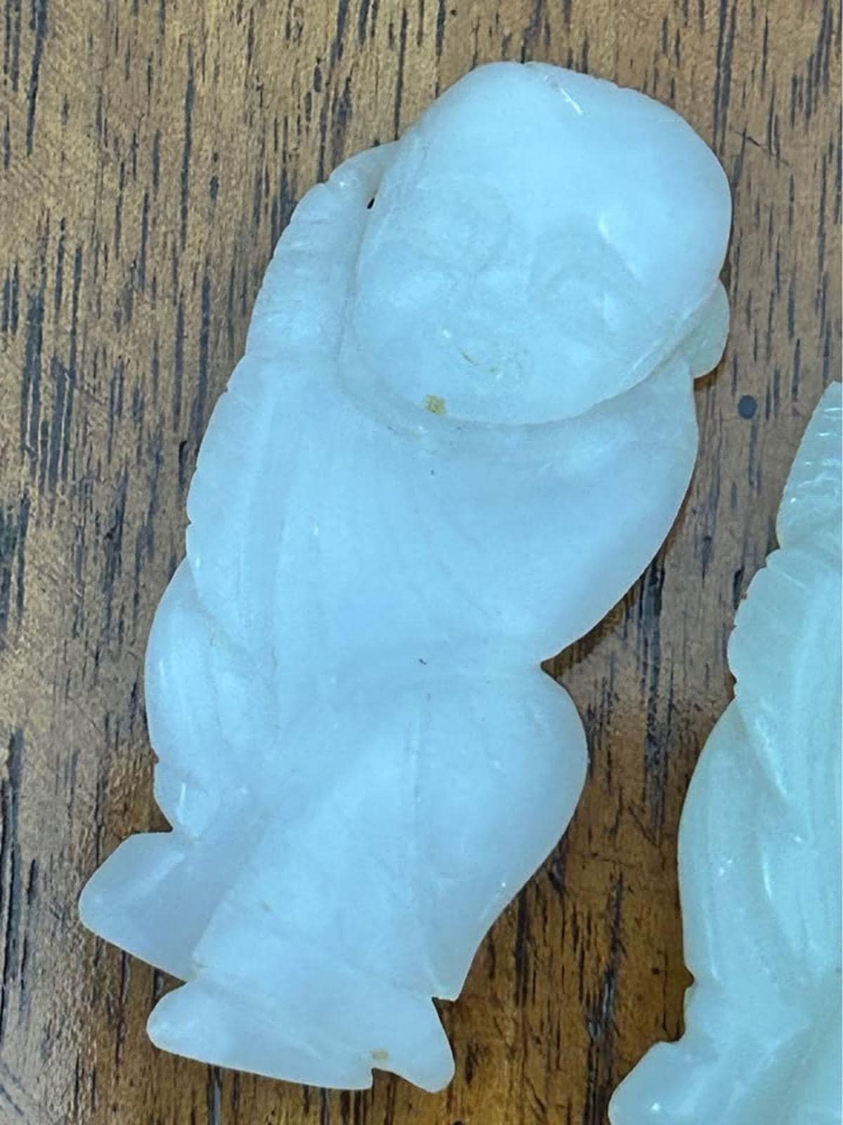 Antique Chinese Carved White Jade Tongzi Pendants Pair