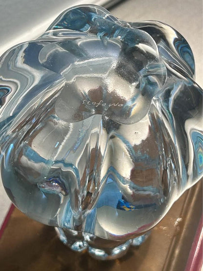 Orrefors Stella Polaris Ice Blue Glass Vase by Vicke Lindstrand