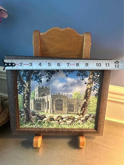 Vintage 1984 D. Mooney Original English Parish Church Landscape Painting