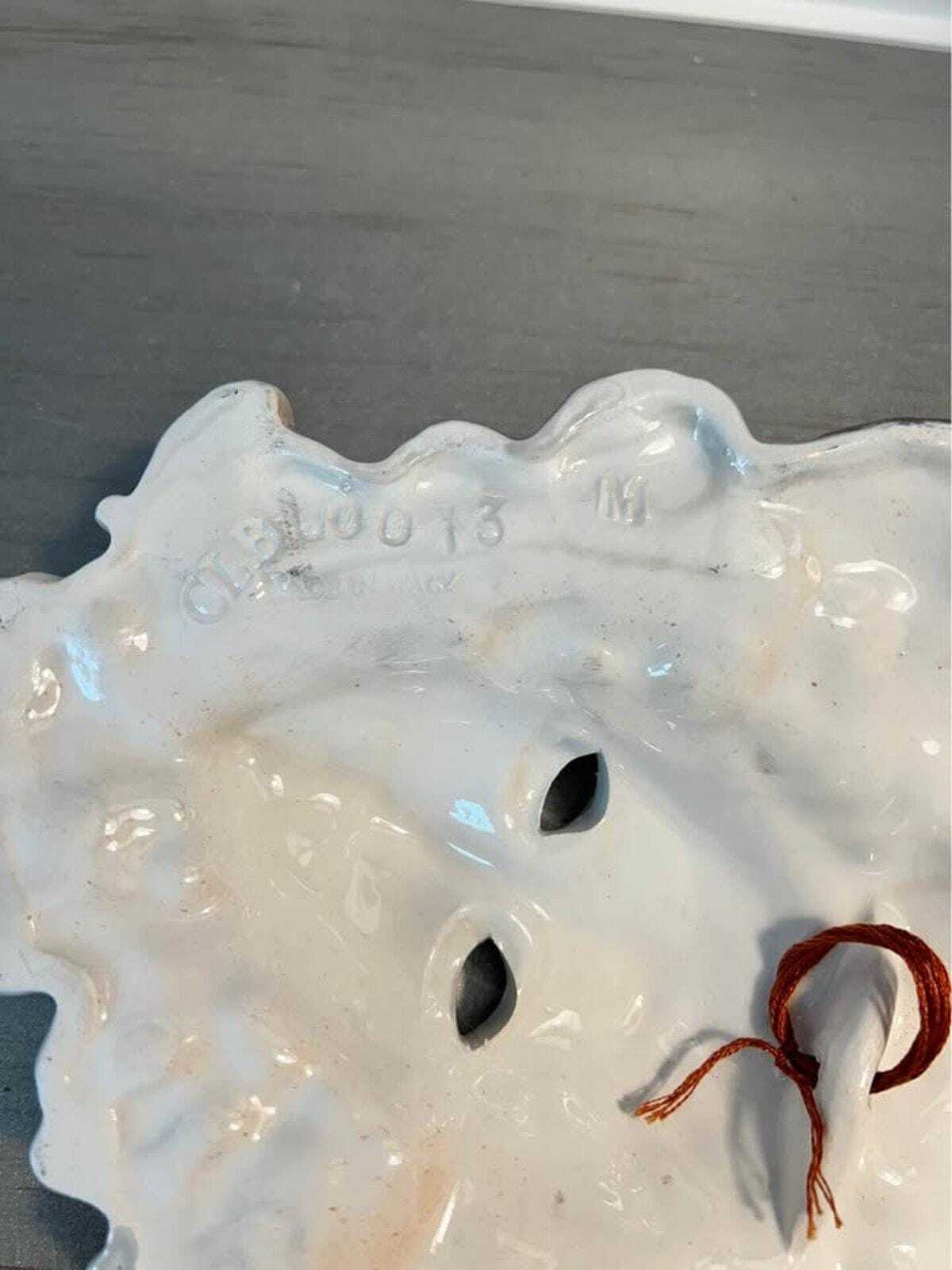 CLB 0073 M Italian Ceramic Wall Mask, Hand-Painted Fruit & Leaf Motif