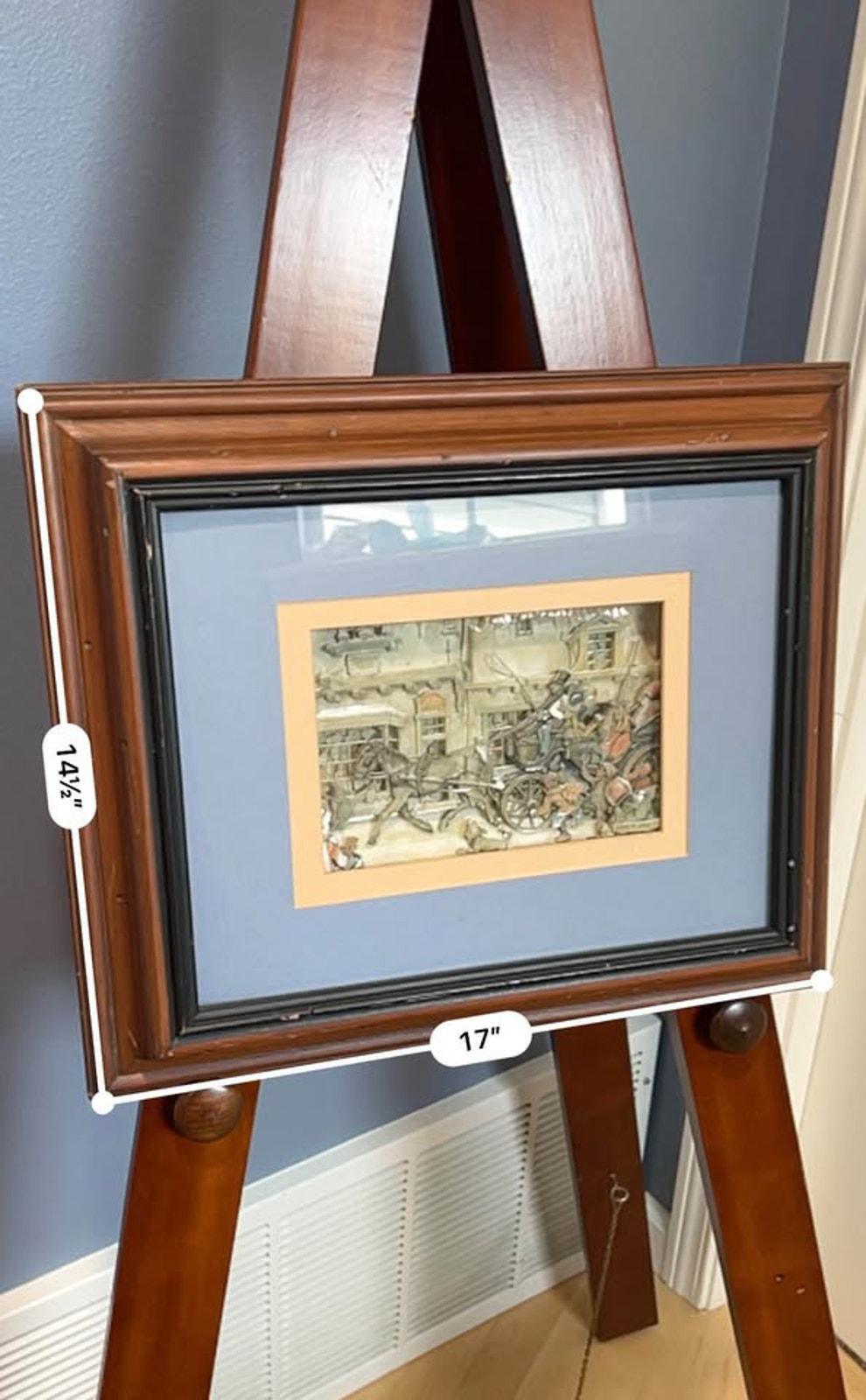 Vintage Anton Pieck 3D Shadow Box St. Nicolaas Winter Scene 1970s