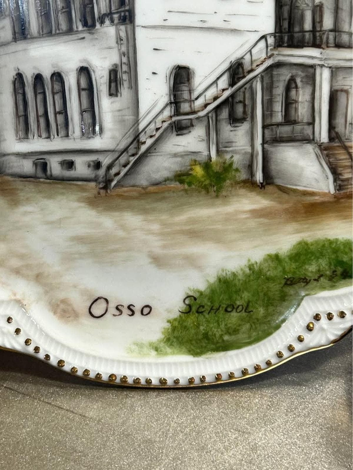 Betty L. 1984 Hand-Painted Osso School Porcelain Plate