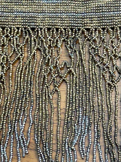 Antique 1920s Art Deco Micro-Beaded Evening Purse with Brass Swan Frame
