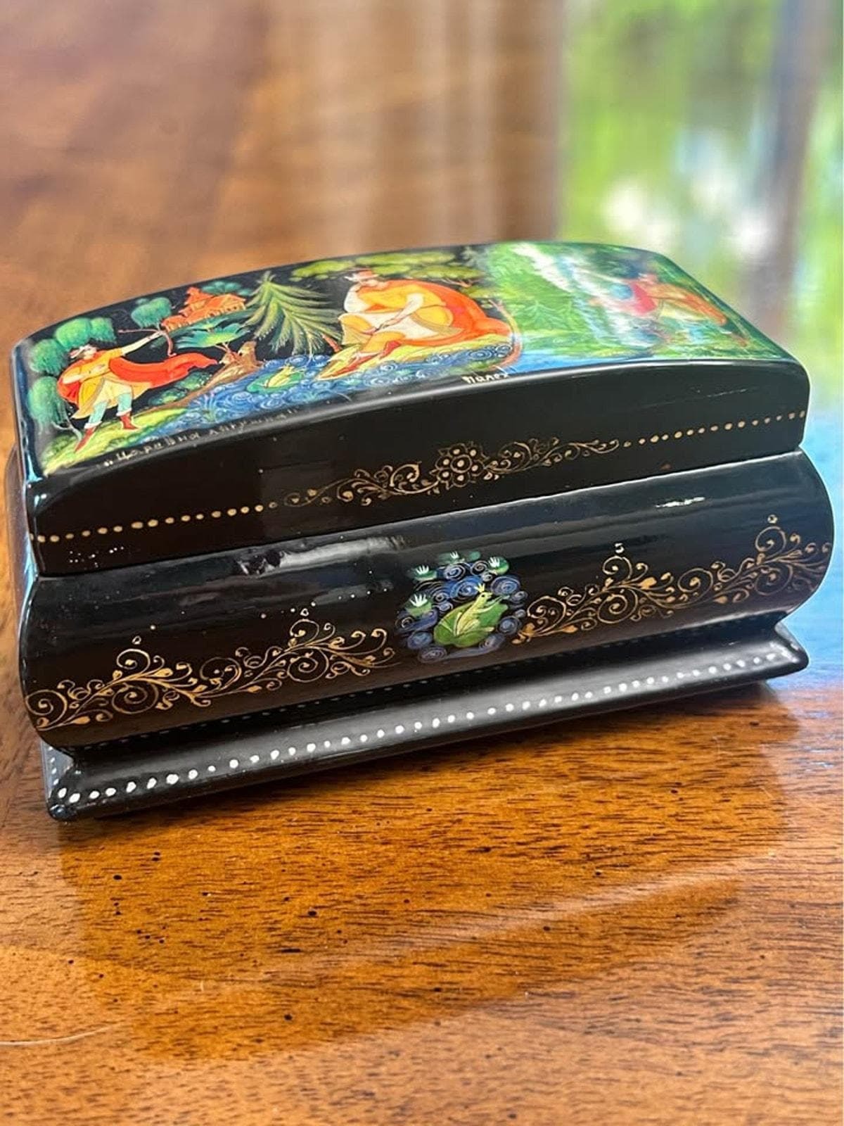 Vintage Russian Palekh Lacquer Box The Frog Princess Signed Romanova
