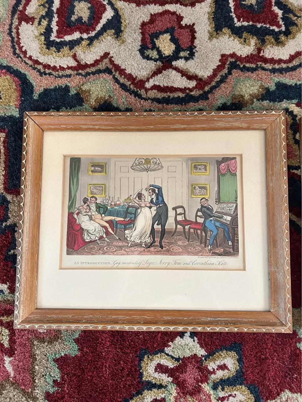 Antique 1821 I.R. & G. Cruikshank Life in London Aquatint Satirical Prints