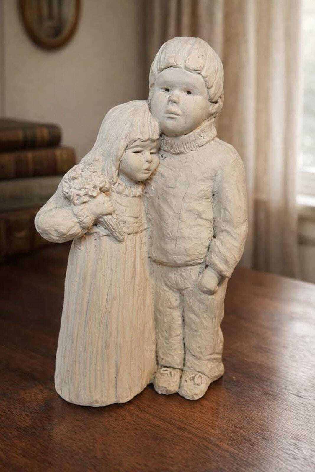 Brighteyes Dee Crowley “Children with Bouquet” Ceramic Sculpture