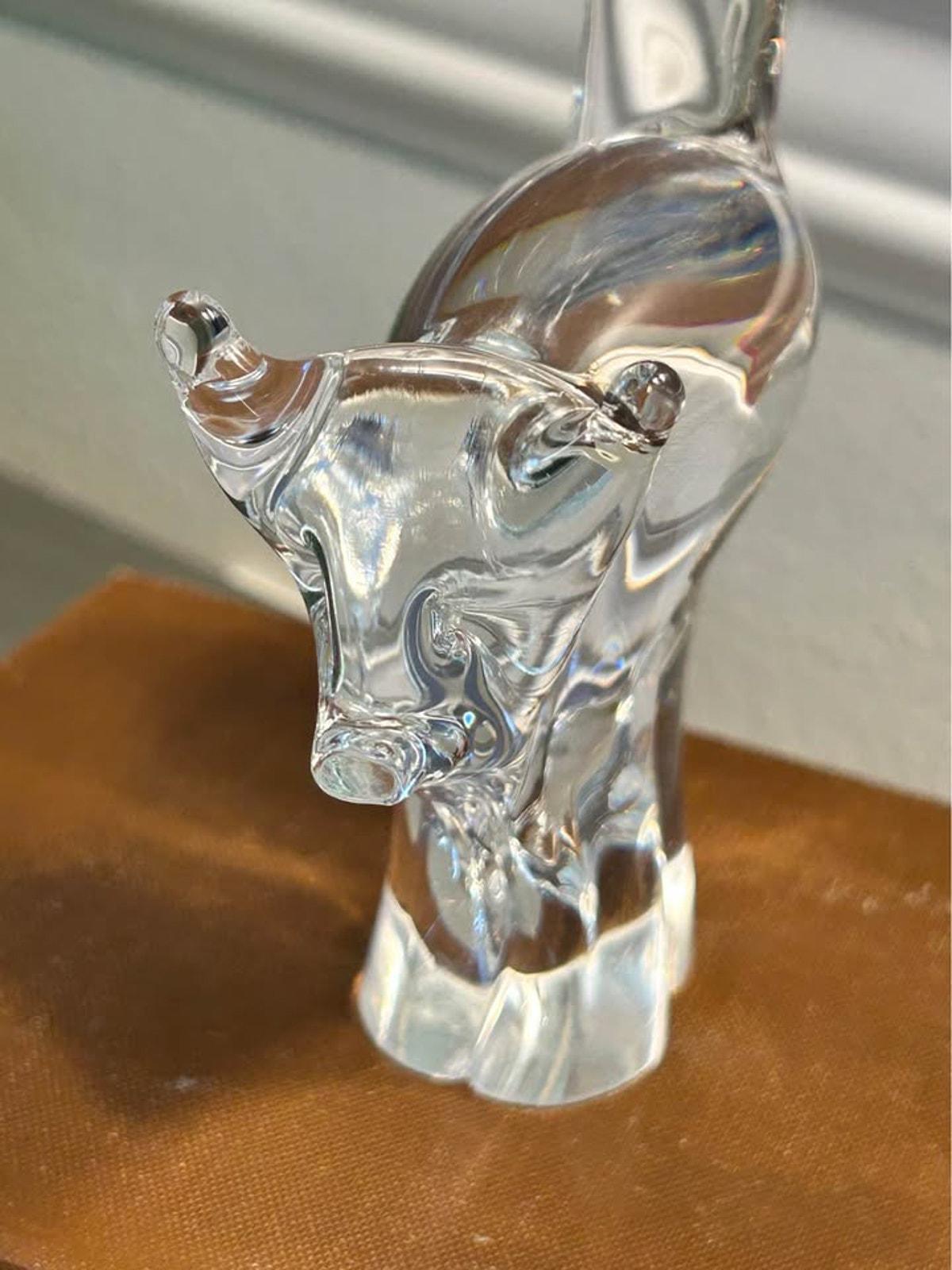 Vintage Riekes Chalet Glass Stylized Animal Figurine - Canadian Lead Crystal