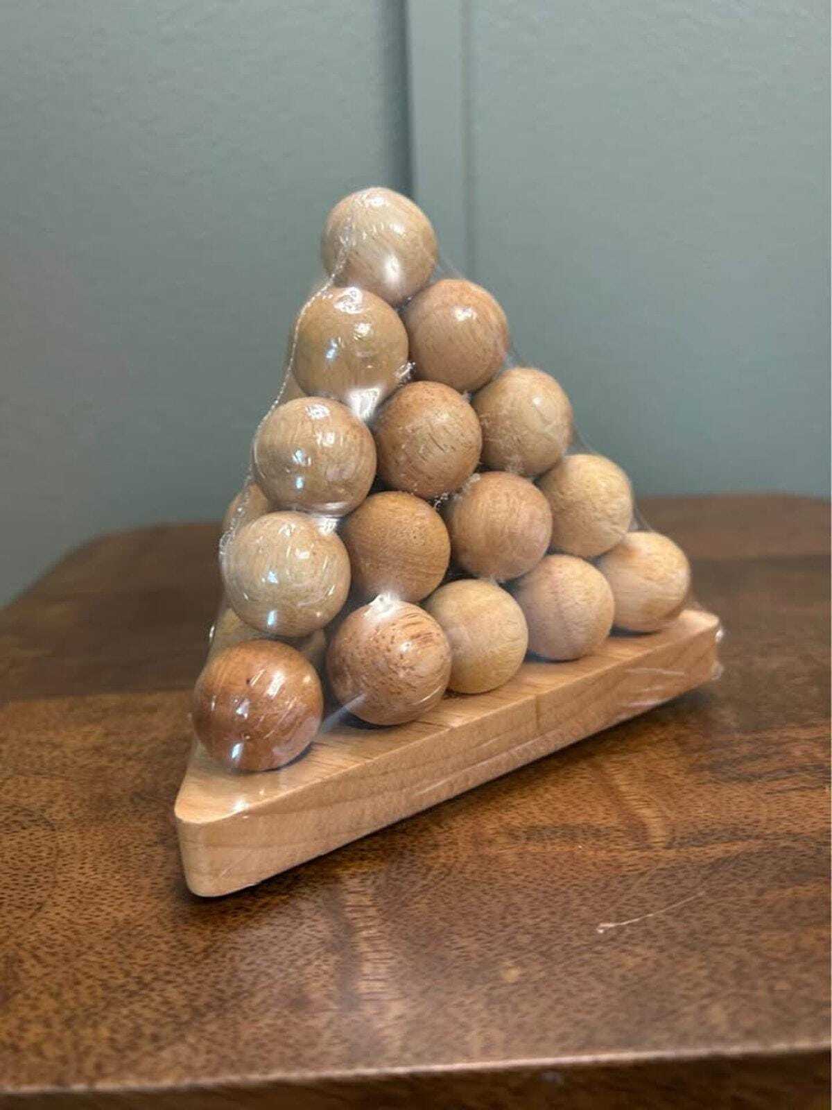 Vintage Mike Reilly Cannonball Puzzle | Geometric Wooden Brain Teaser, NOS