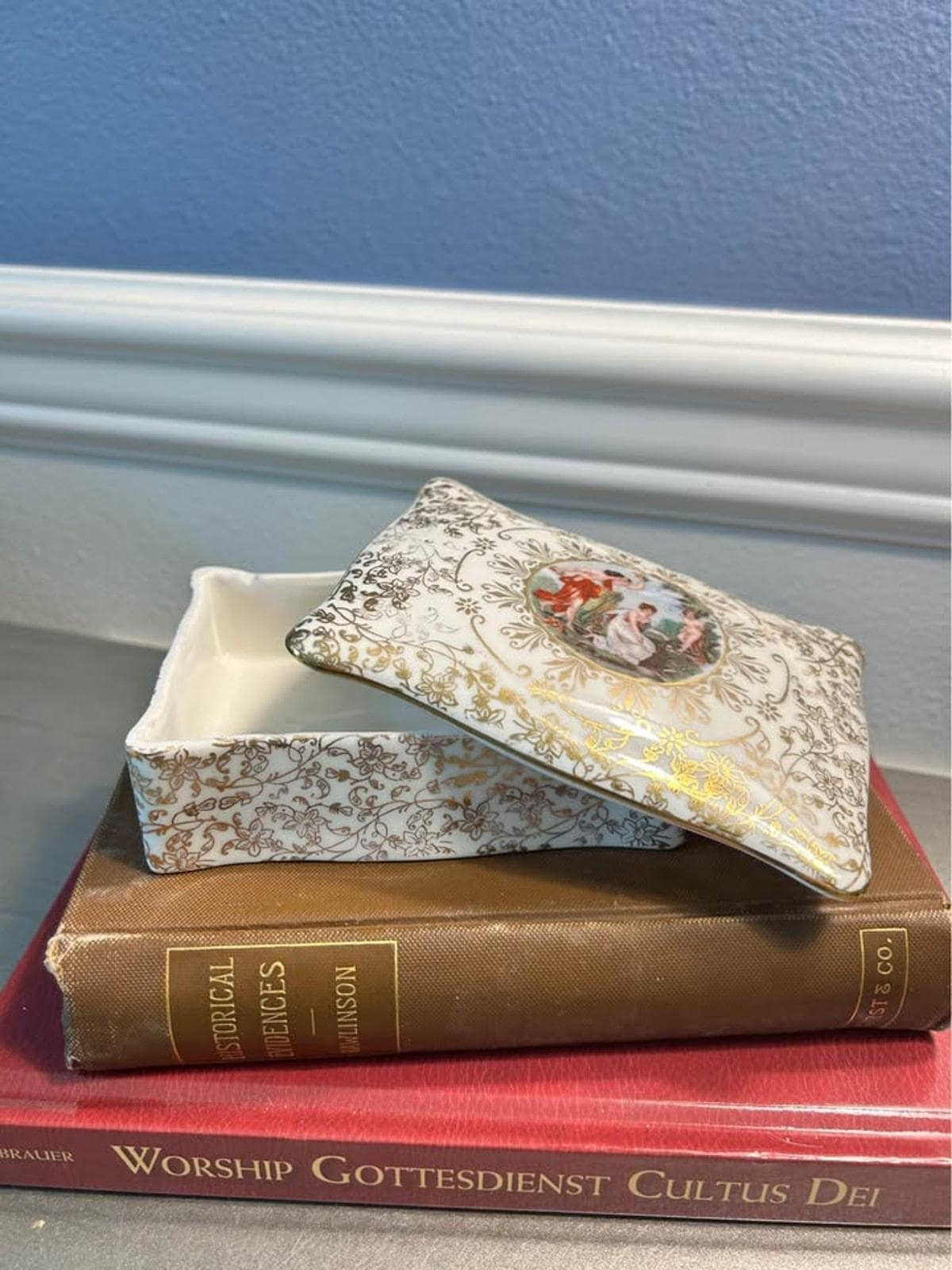 Vintage Marks & Rosenfeld Hand-Painted Classical Porcelain Box