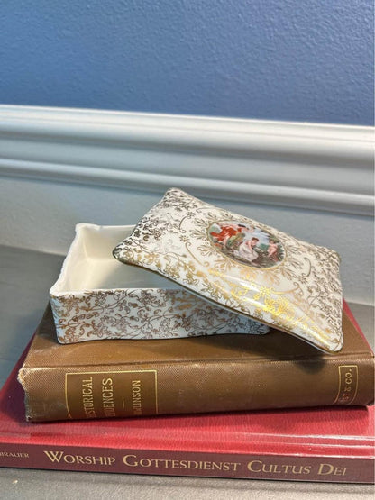 Vintage Marks & Rosenfeld Hand-Painted Classical Porcelain Box