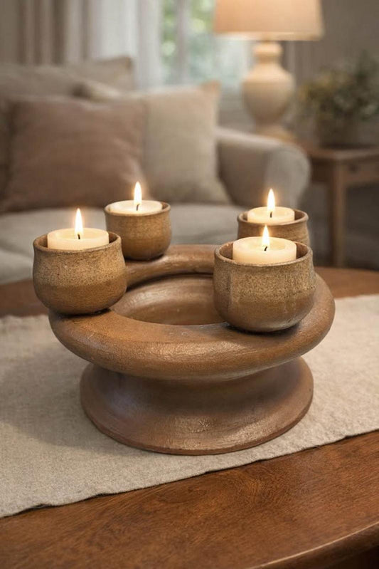 Vintage 1980s Andy Phibbs Studio Pottery Candelabra
