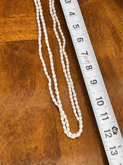 Vintage Double Strand Freshwater Rice Pearl Necklace 14K Gold Clasp