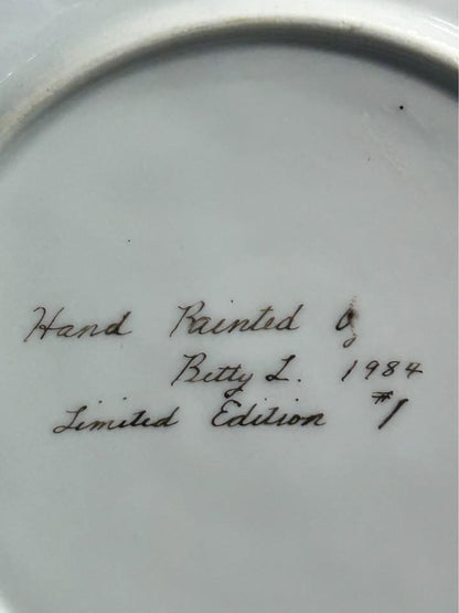 Betty L. 1984 Hand-Painted Osso School Porcelain Plate