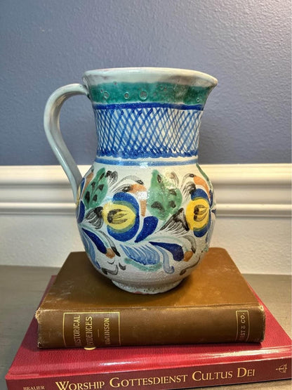 Gto. Mex. Hand-Painted Artisan Pitcher - Guanajuato Folk Art