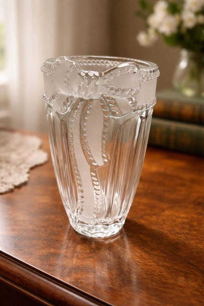 Evita Crystal "Merci Chérie" 24% Lead Crystal Bow Vase - Made in Germany