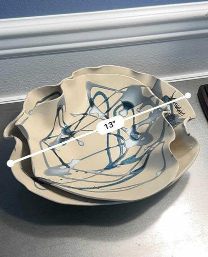 Vandervelik Studio Art Pottery Sculptural Double-Ruffle Vessel