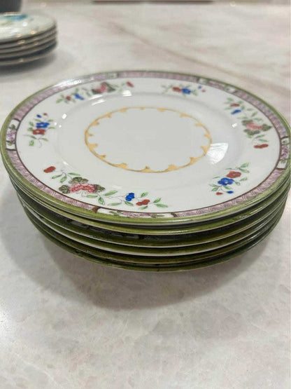 Antique Set of 6 E-OH Nippon Hand Painted Floral Dessert Plates