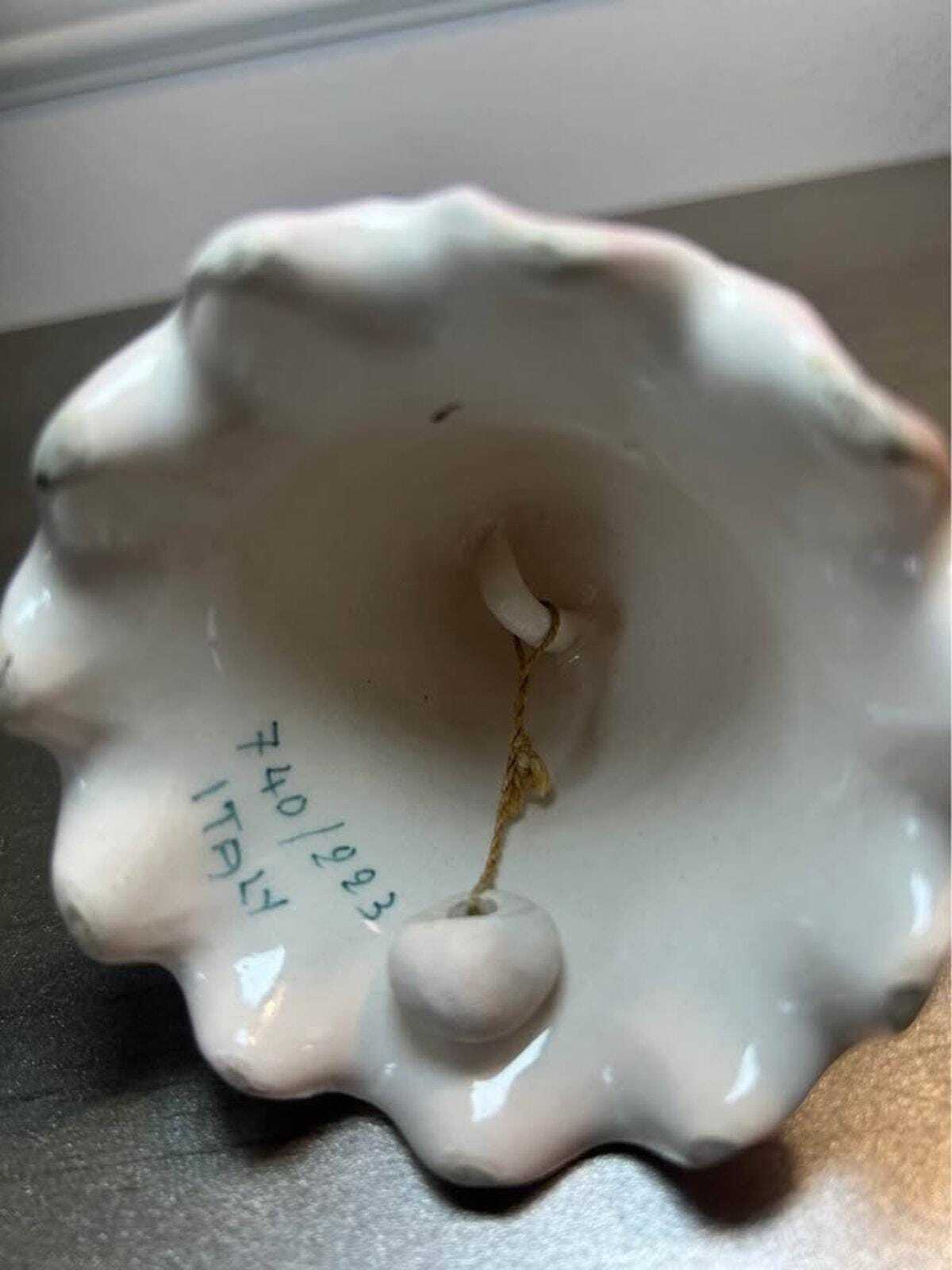Mid-Century Hand-Painted Italian Floral Ceramic Bell