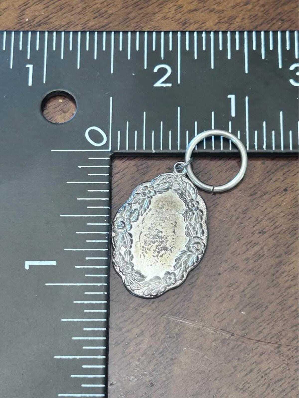 Antique S. Kirk & Son Sterling Silver Floral Repousse Keychain Tag
