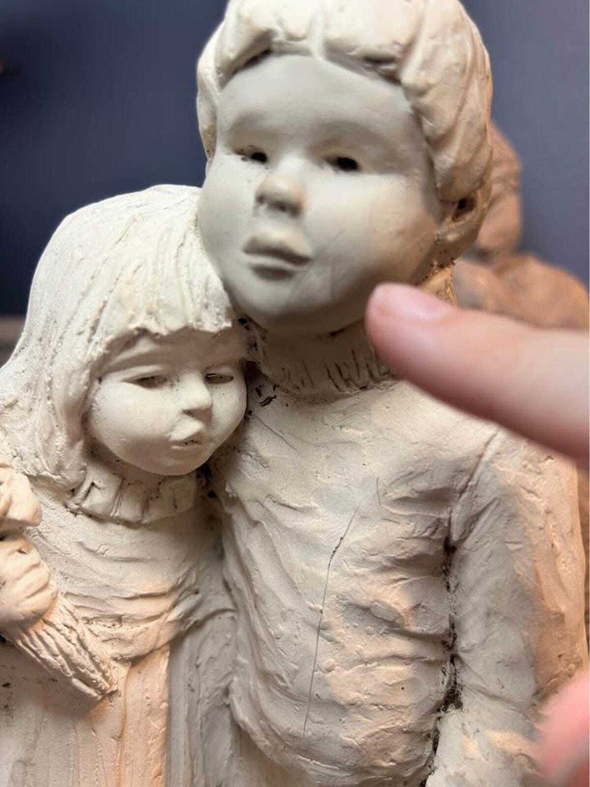 Brighteyes Dee Crowley “Children with Bouquet” Ceramic Sculpture
