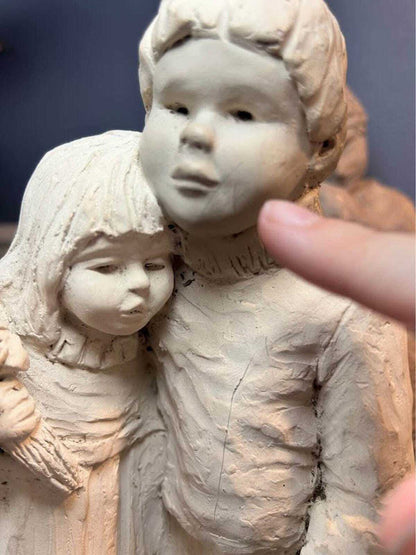 Brighteyes Dee Crowley “Children with Bouquet” Ceramic Sculpture