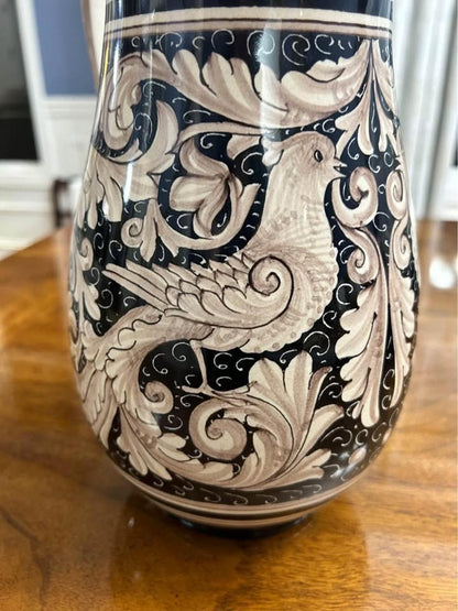 Large Vintage FIMA Deruta Majolica Hand Painted Italian Pitcher