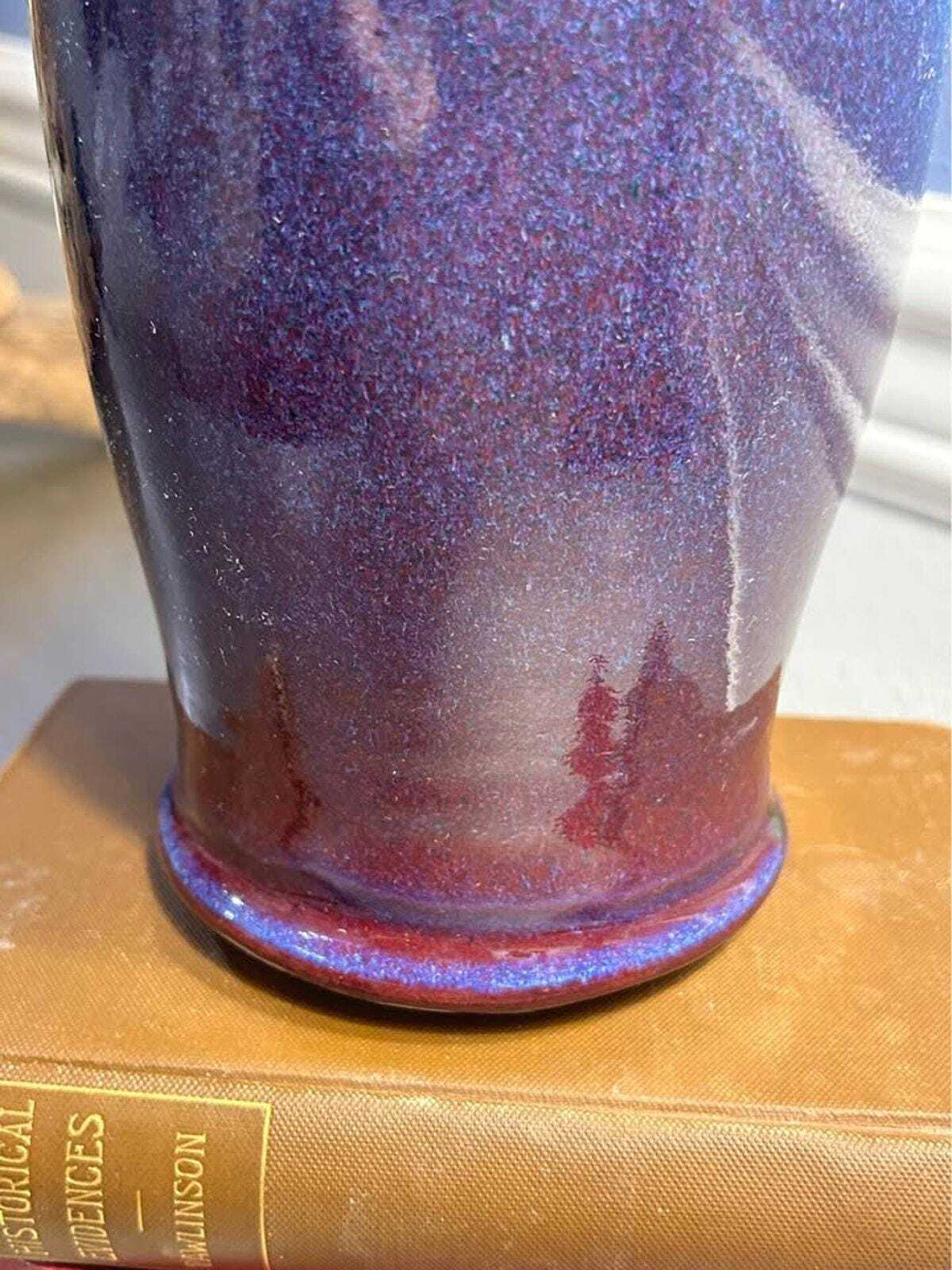 Terry Grimley Signed Seattle Studio Pottery Vase - Galaxy Glaze - 10"