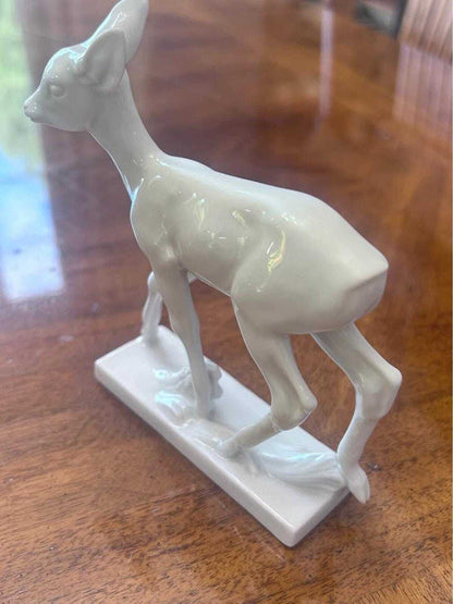 Vintage Meissen White Porcelain Roe Deer Fawn Figurine A 1253 by Willi Münch-Khe